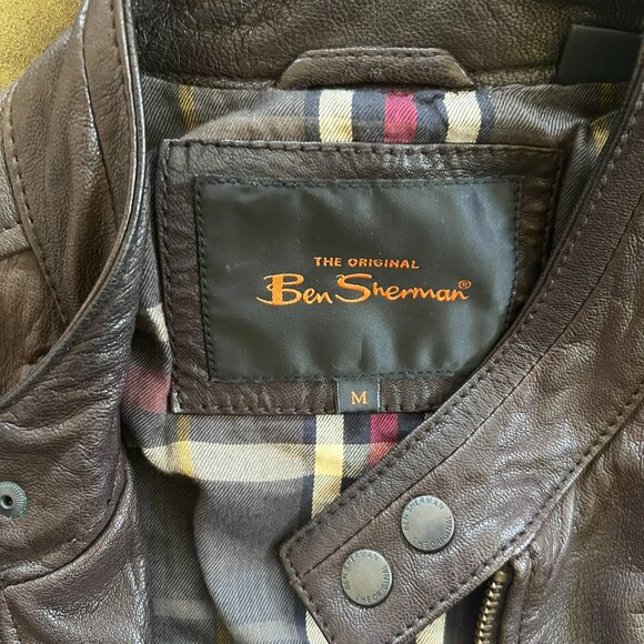 Ben Sherman Leather Moto Jacket - Picture 2 of 4